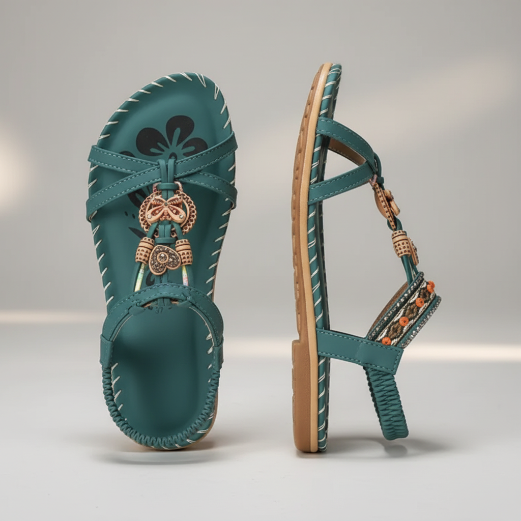 Boho Beaded Flat Sandals