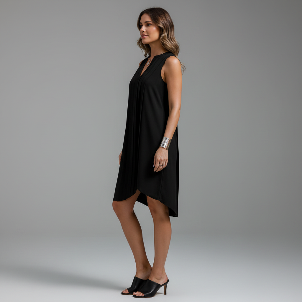 Sleeveless Pleated Midi Dress