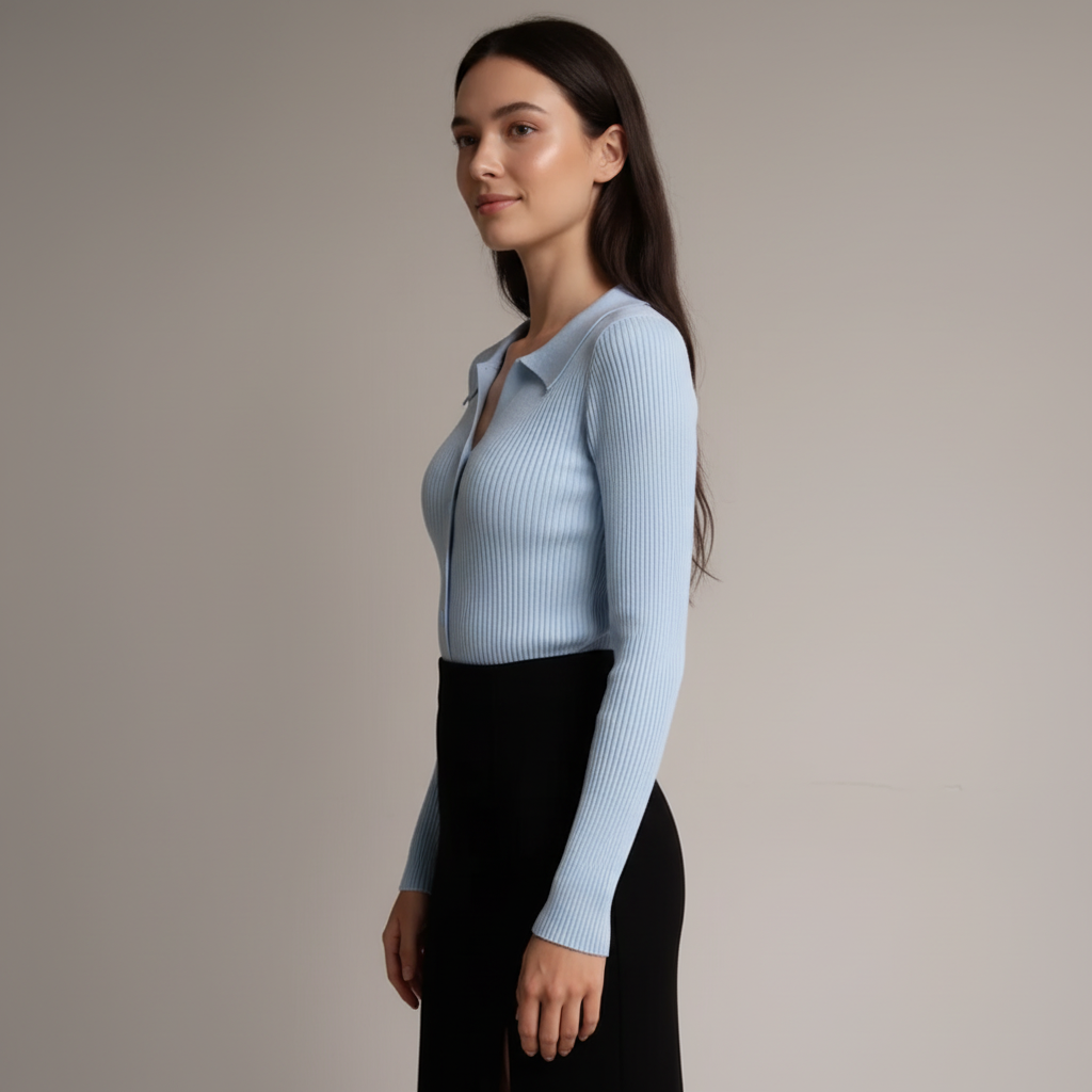 Fitted Knit Long Sleeve Top