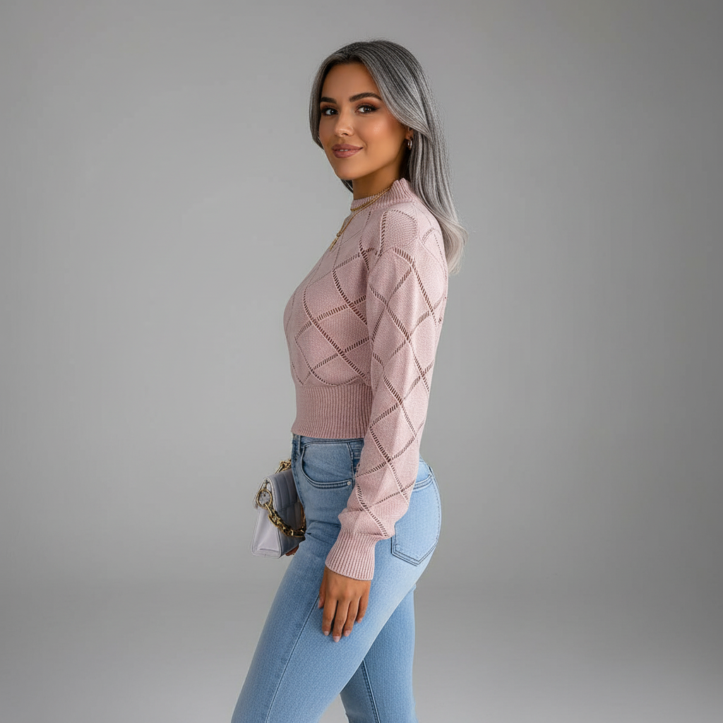 Fitted Cropped Knitted Sweater