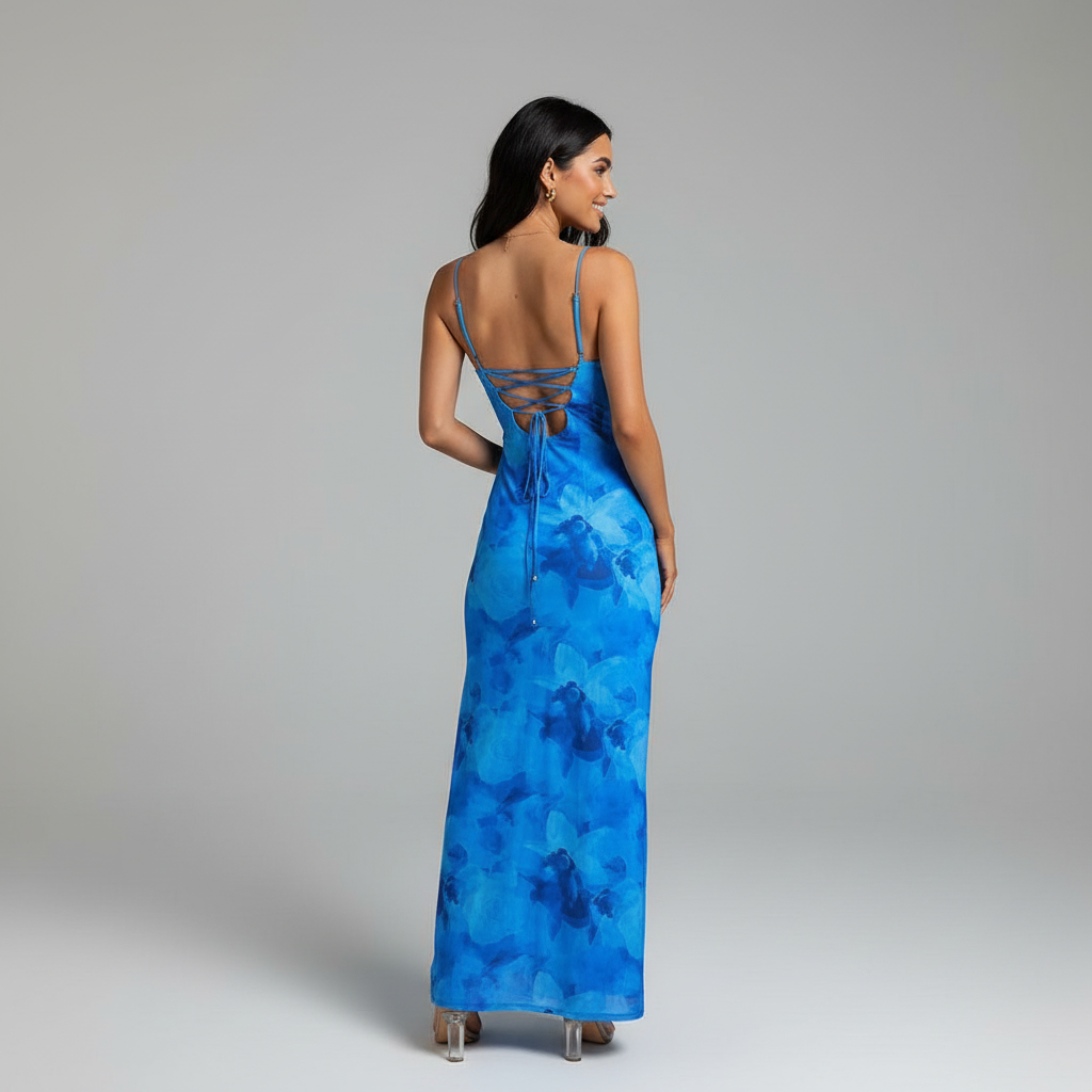Floral Cowl Neck Maxi Dress