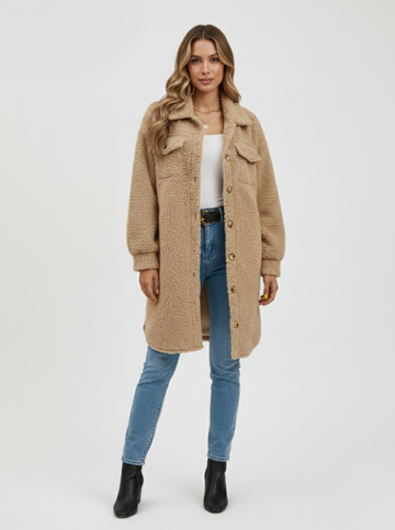 Oversized Teddy Button-Up Coat