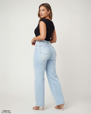 The BBL Wide Leg Jeans Mid Rise