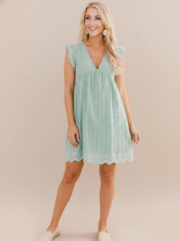 Blanca Eyelet Romper Dress