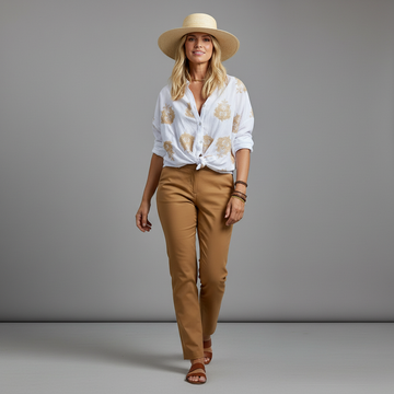 Boho-Embroidered Relaxed Fit Blouse