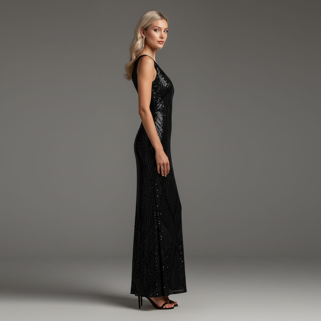 Sequin Sleeveless Gown