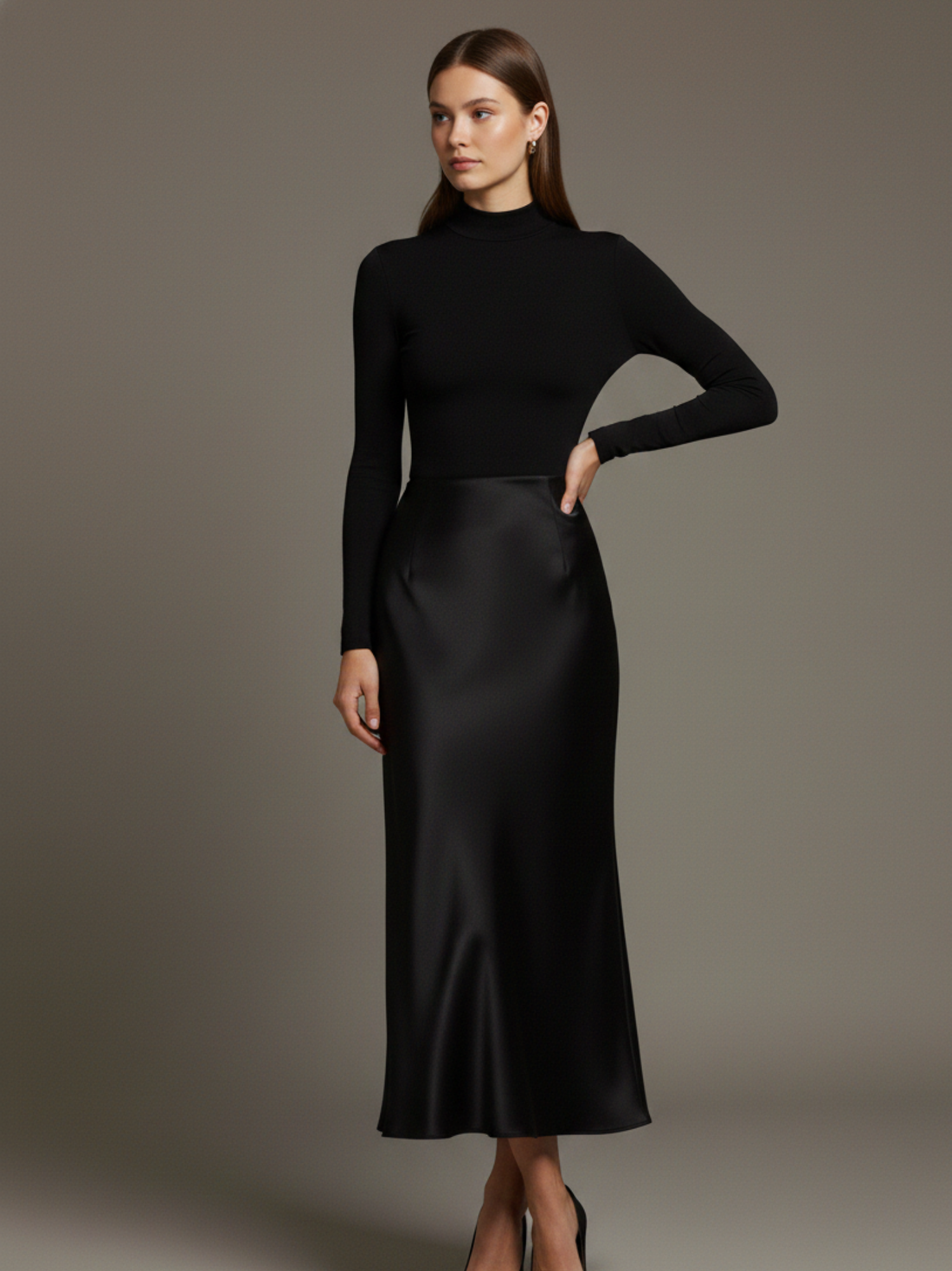 Selestia Satin-Patchwork Bodycon Dress
