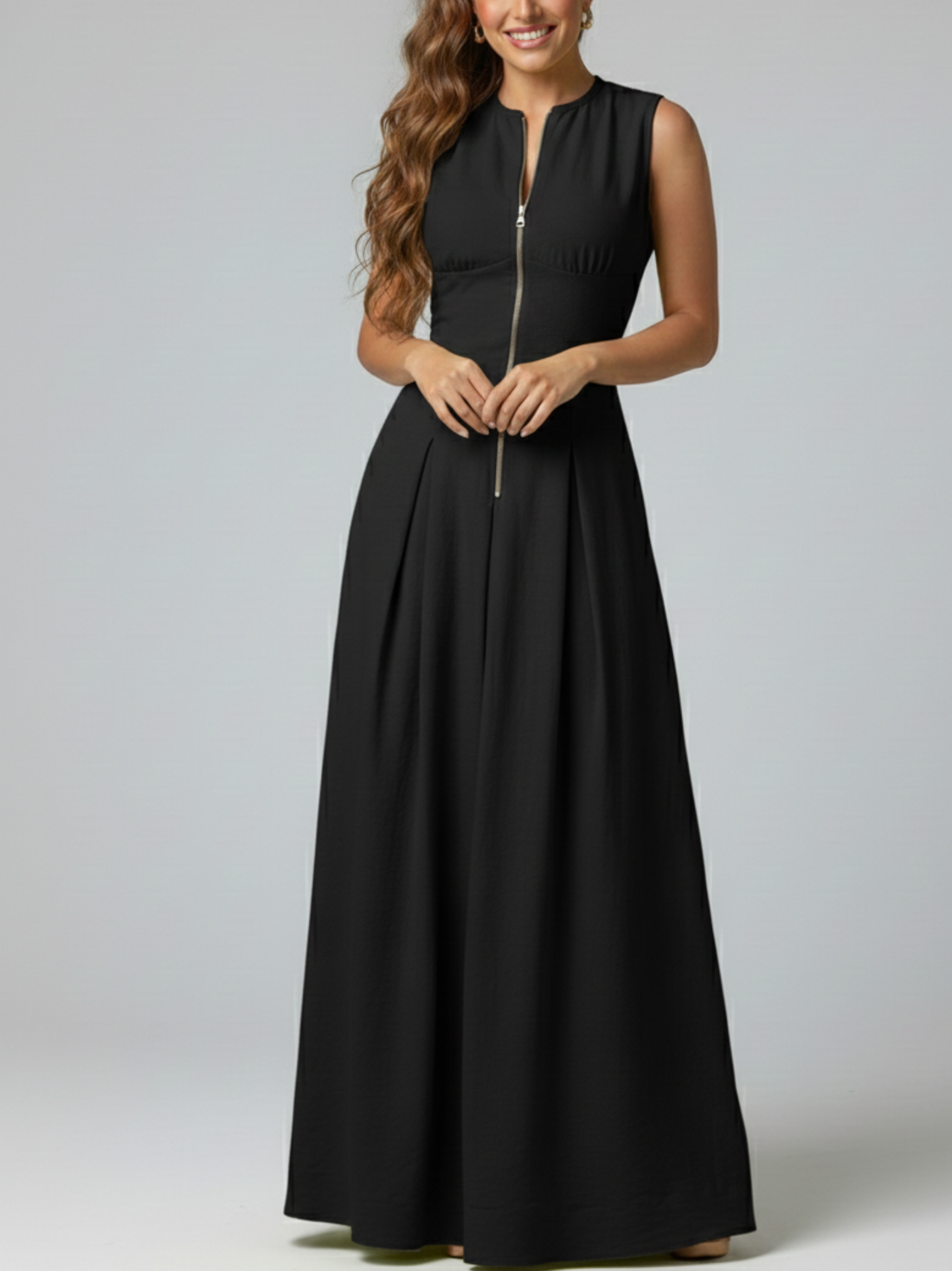 Aveline Zipper Maxi Dress