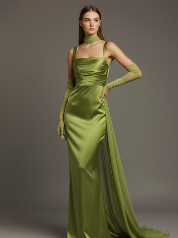 Adriana Satin Halter Backless Maxi Dress