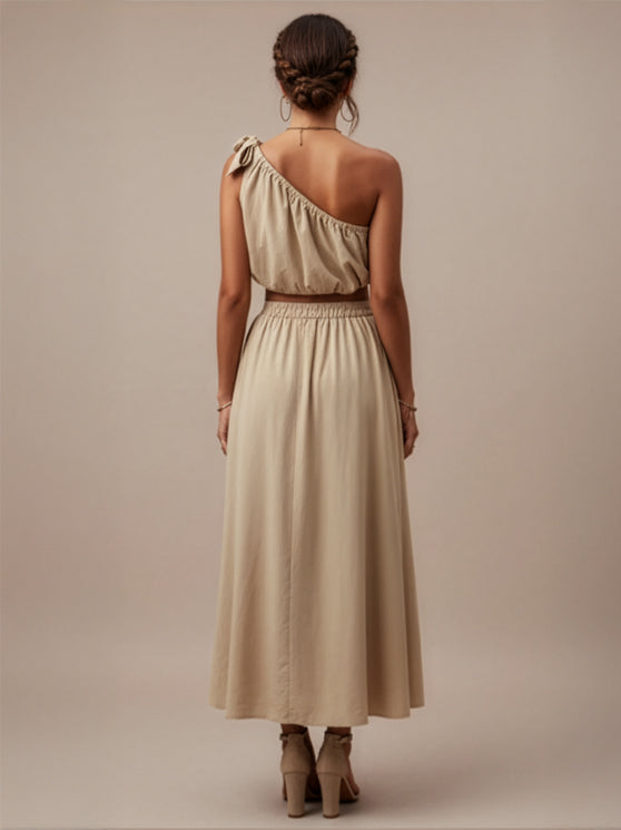Mithi One Shoulder Top and Skirt Set