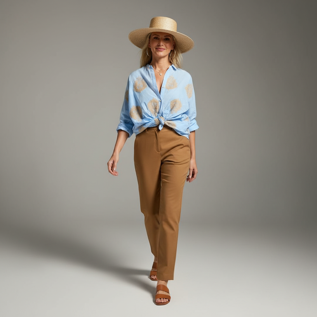 Boho-Embroidered Relaxed Fit Blouse