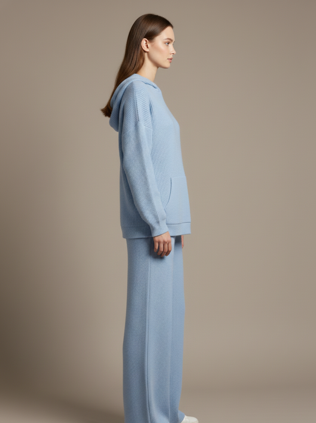 Hooded Long Sleeve Top and Wide Leg Pants Set