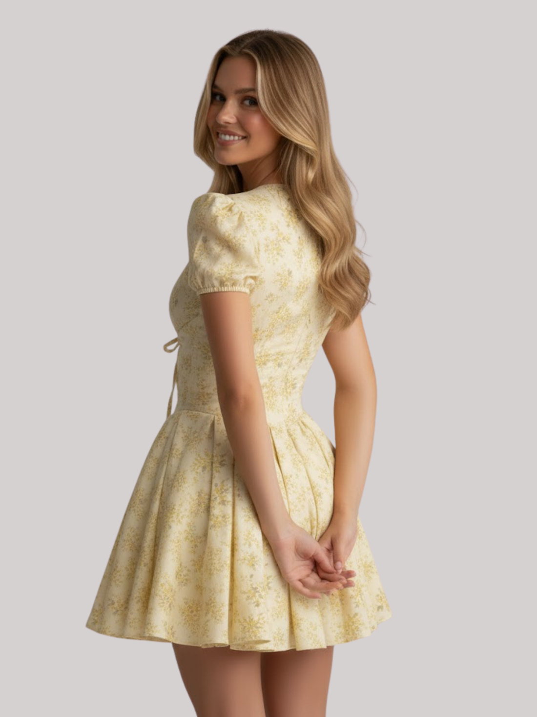 Fleurine French Gauze Floral Mini Dress