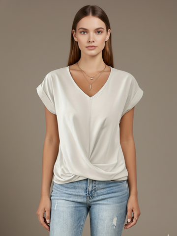 Honey-Collar Casual Tee