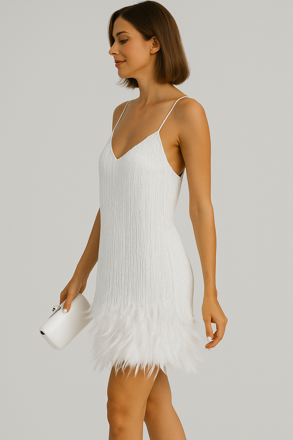 Kiara Sequin Feather Mini Dress