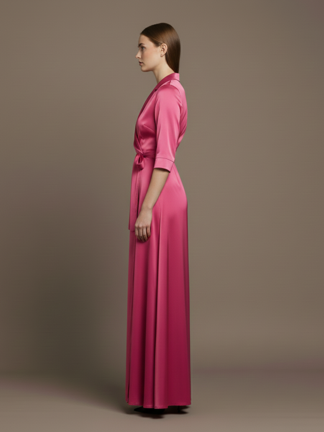 Viviana Satin Bow A-Line Formal Gown
