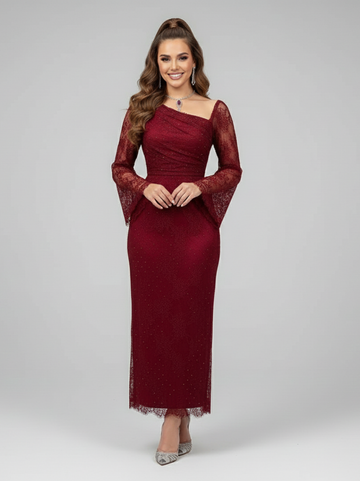 Lenora Lace Asymmetrical Banquet Dress