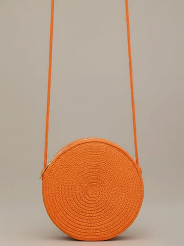 Woven Circle Crossbody Bag