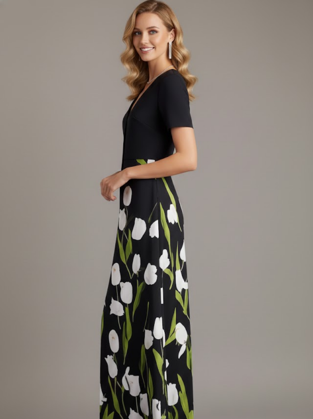 Elowen Floral V-Neck Maxi Dress