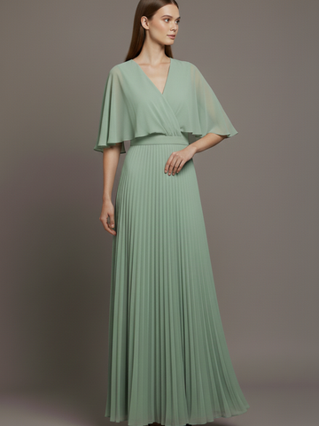 Elowen Soft-Green Chiffon Evening Dress
