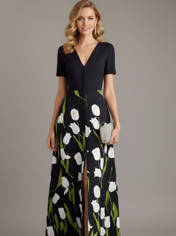 Elowen Floral V-Neck Maxi Dress