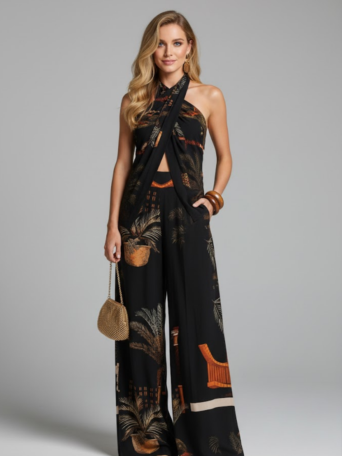 Maribel Bohemian Halter Two-Piece Set