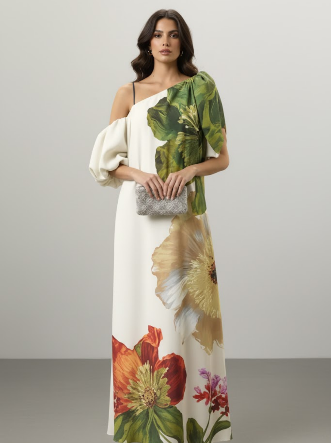 Solea One-Shoulder Floral Maxi Dress