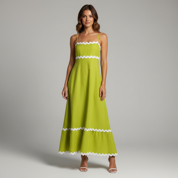 Scallop Trim Maxi Sundress