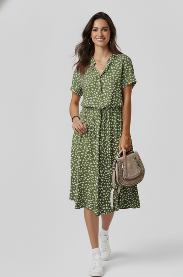 Elena Vintage Printed Summer Dress