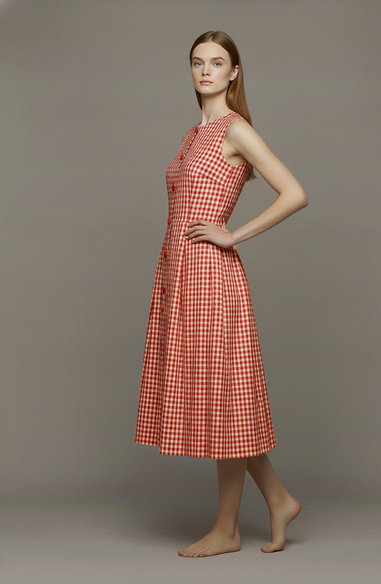 Piper Button-Up Plaid Mini Tank Dress