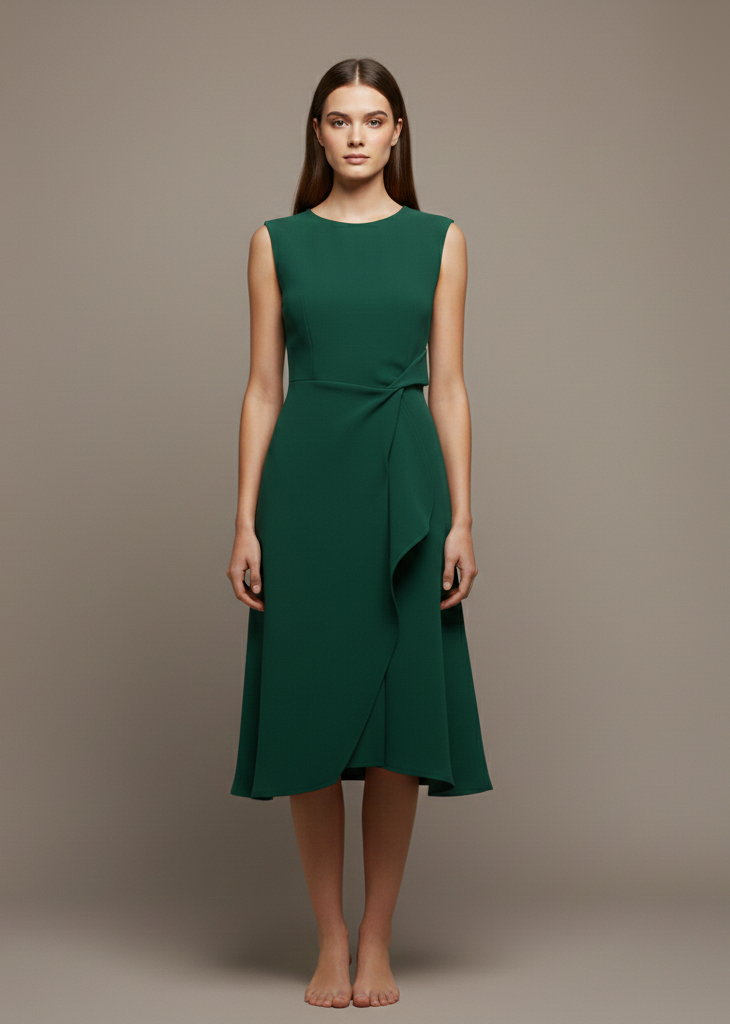 Seraphine Knot-Detail Ruffle A-Line Dress