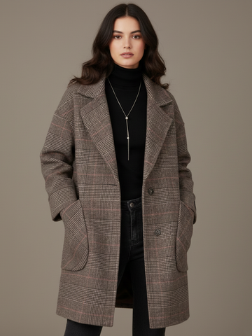 Classic Checkered Overcoat