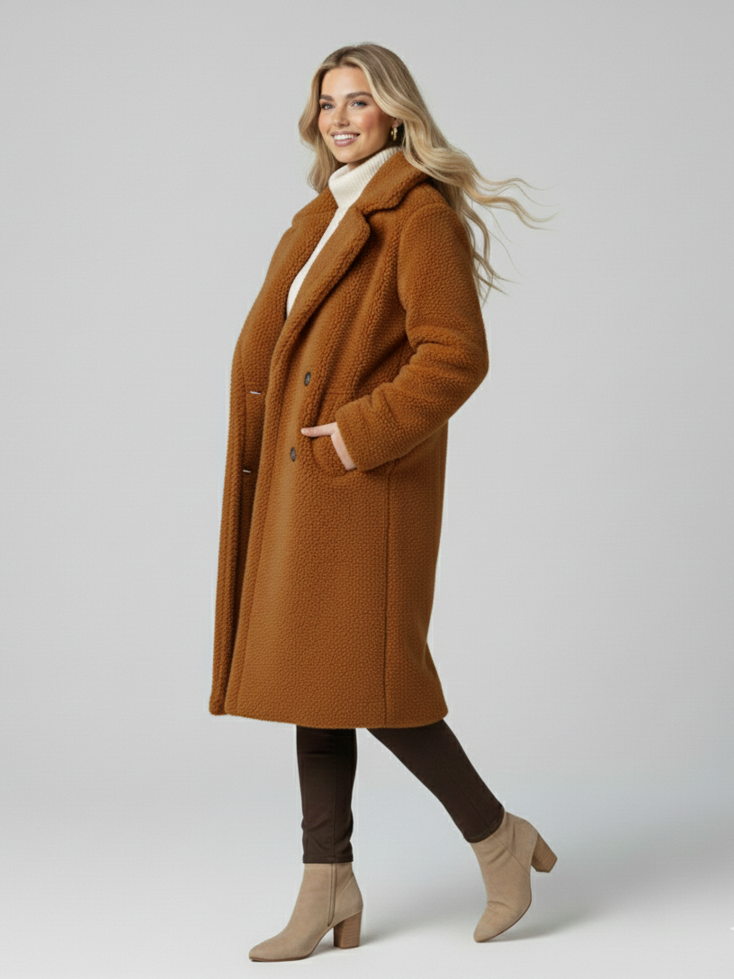 Elara Luxe Lamb Wool Long Coat