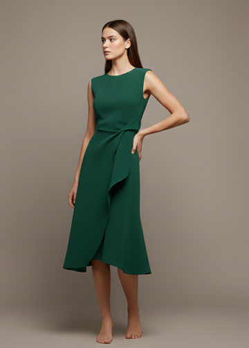 Seraphine Knot-Detail Ruffle A-Line Dress