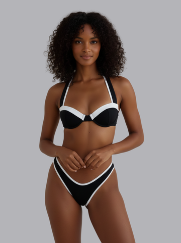 Ora Black & White Bikini Set