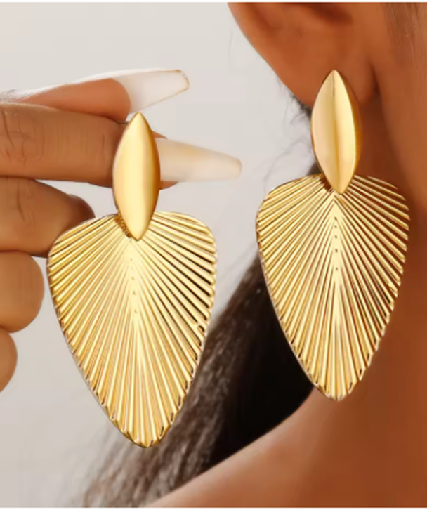 Gilded Leaf Statement Earrings
