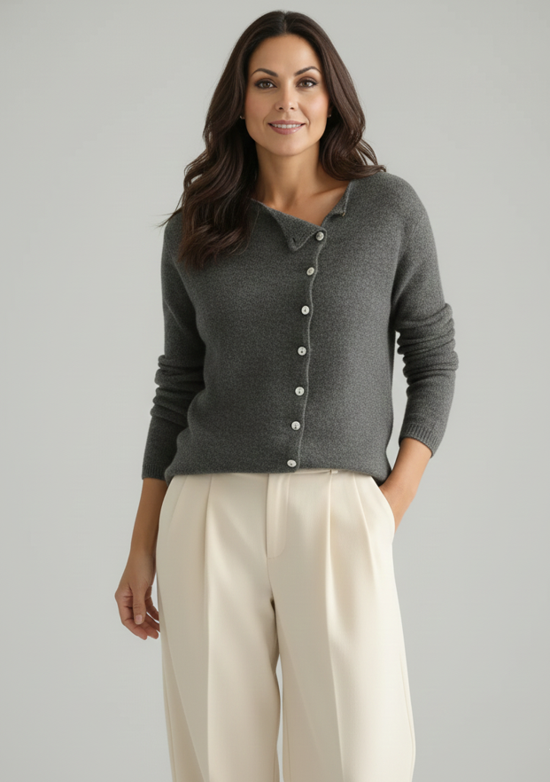 Marianna Asymmetric Buttoned Sweater