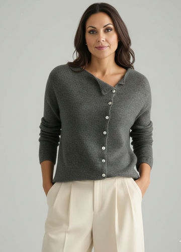 Marianna Asymmetric Buttoned Sweater