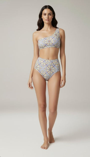 Riza One-shoulder Printed Swimsuit