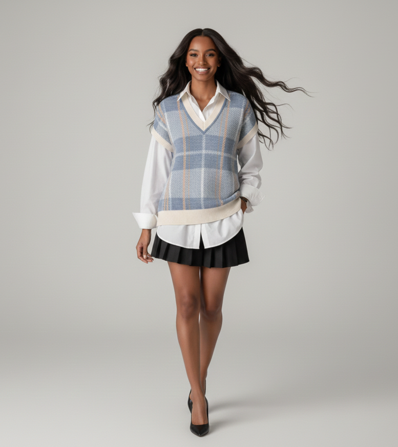 Camila Vintage Plaid Sweater