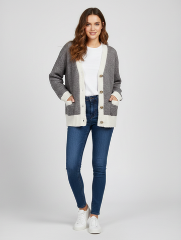 Blaire Patchwork Knitted Cardigan Jacket