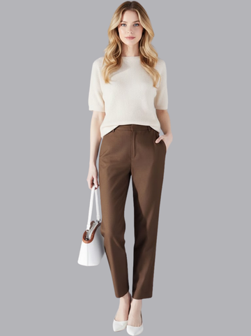 High Waist Pleated Front Trousers