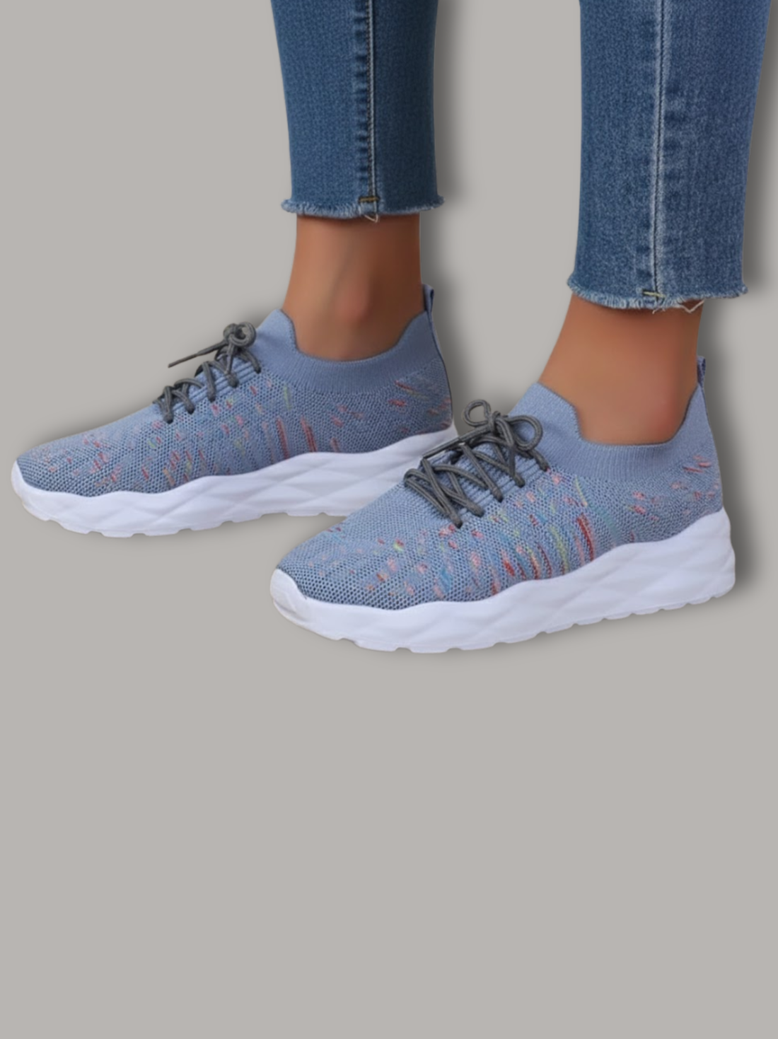 Soft Knit Lace-Up Trainers