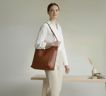 Oversized Leather Pocket Tote