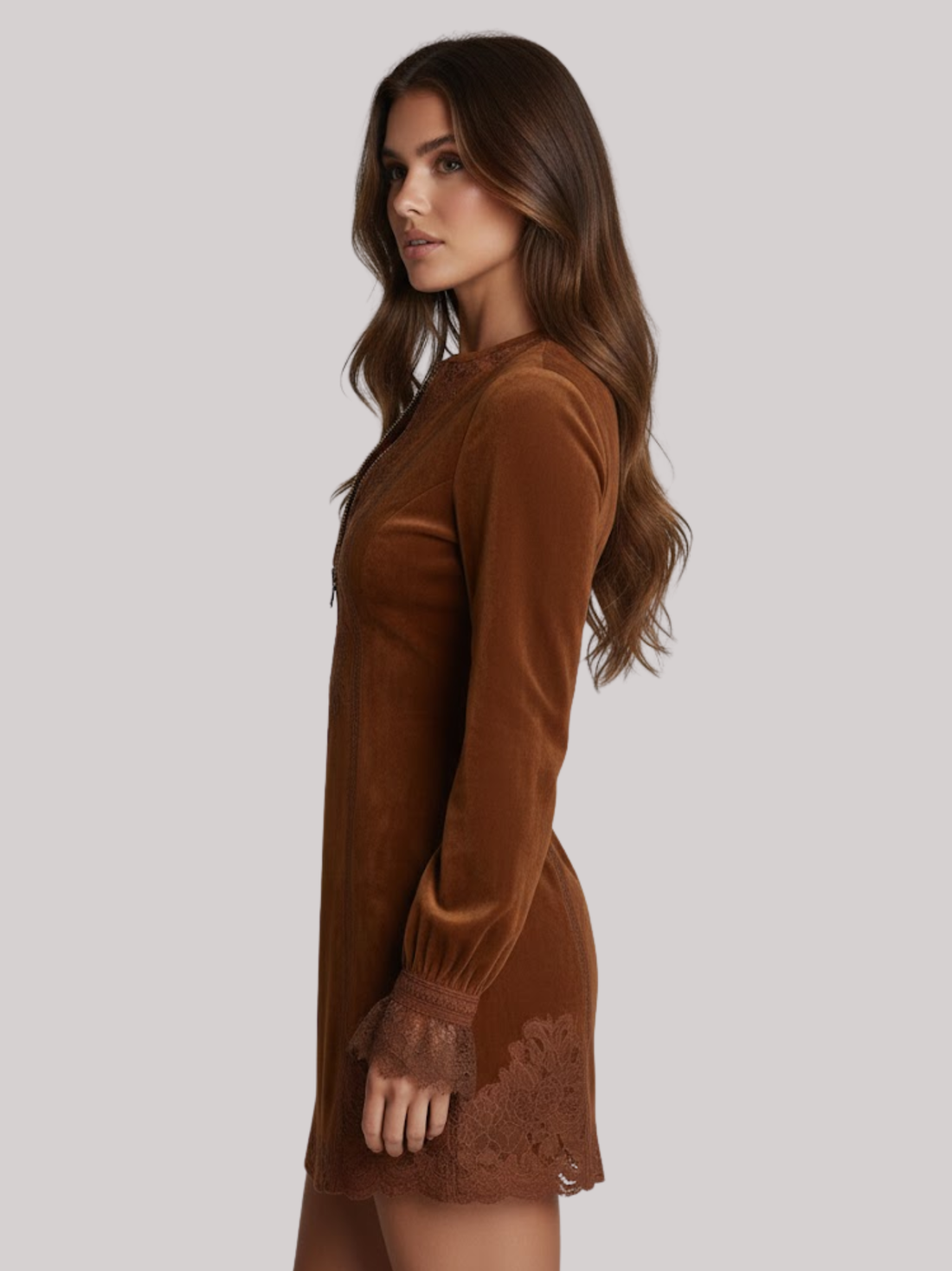 Maribelle Embroidered Lace Patchwork Mini Dress